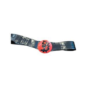 Vintage 80's Black Red Chinese Symbol Belt